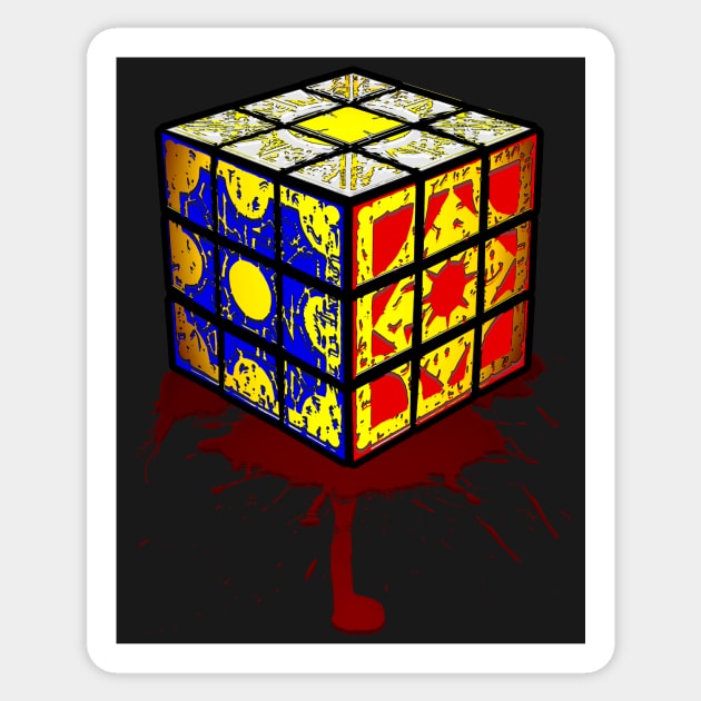 Hellraiser Rubik's Cube Sticker by willblackb4